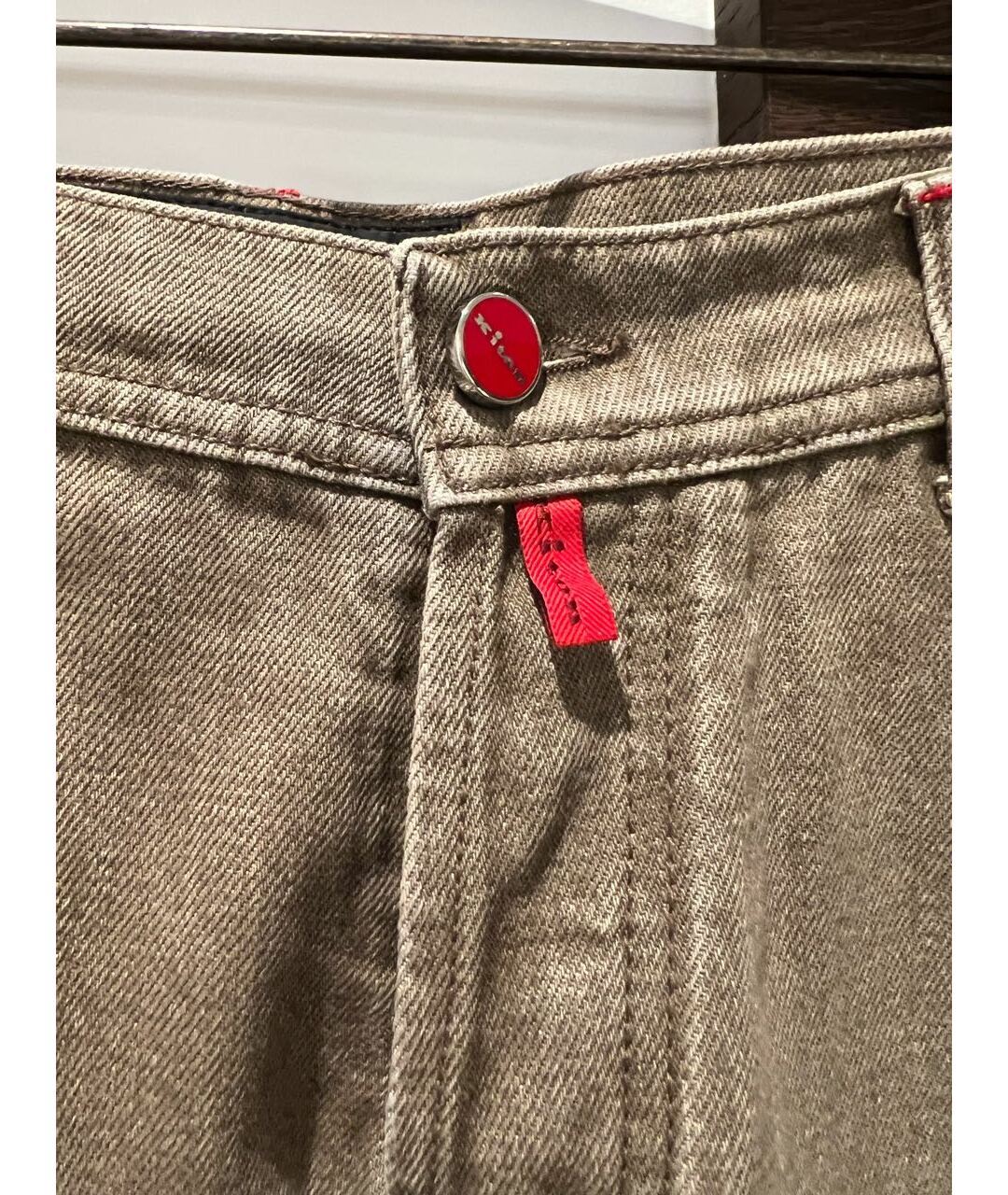 KITON Коричневые прямые джинсы, фото 3