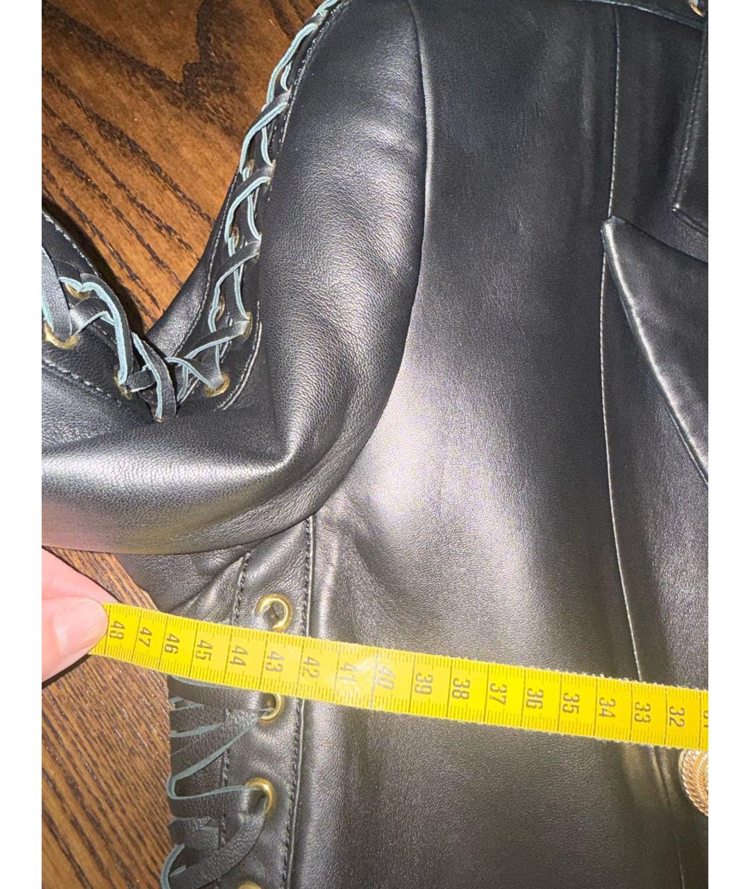 BALMAIN Черный кожаный жакет/пиджак, фото 6