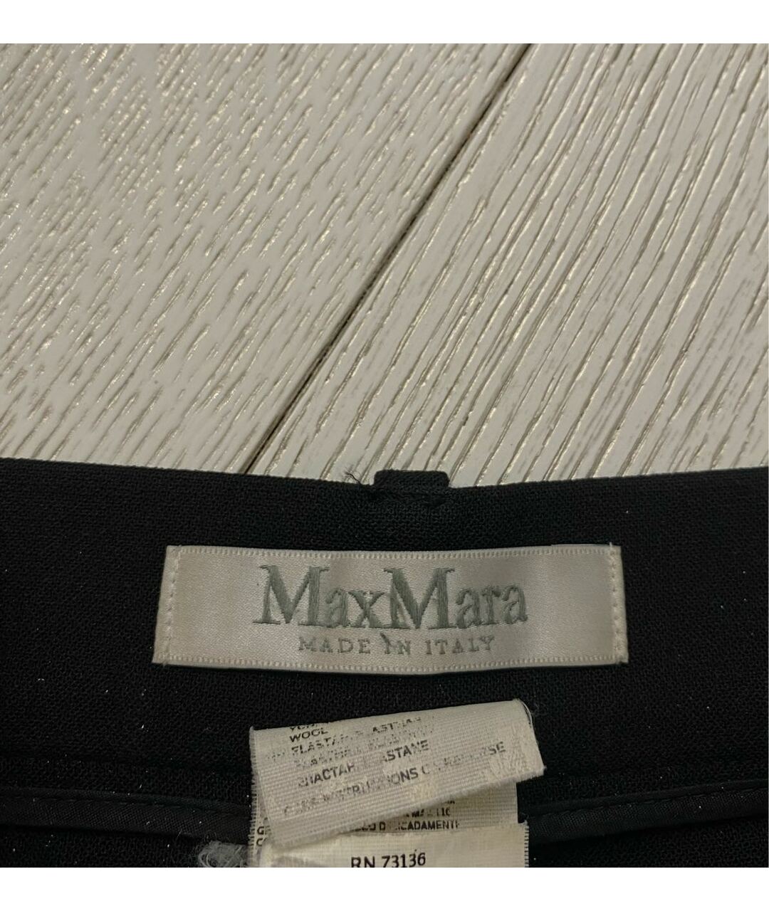 MAX MARA Черные шерстяные прямые брюки, фото 3