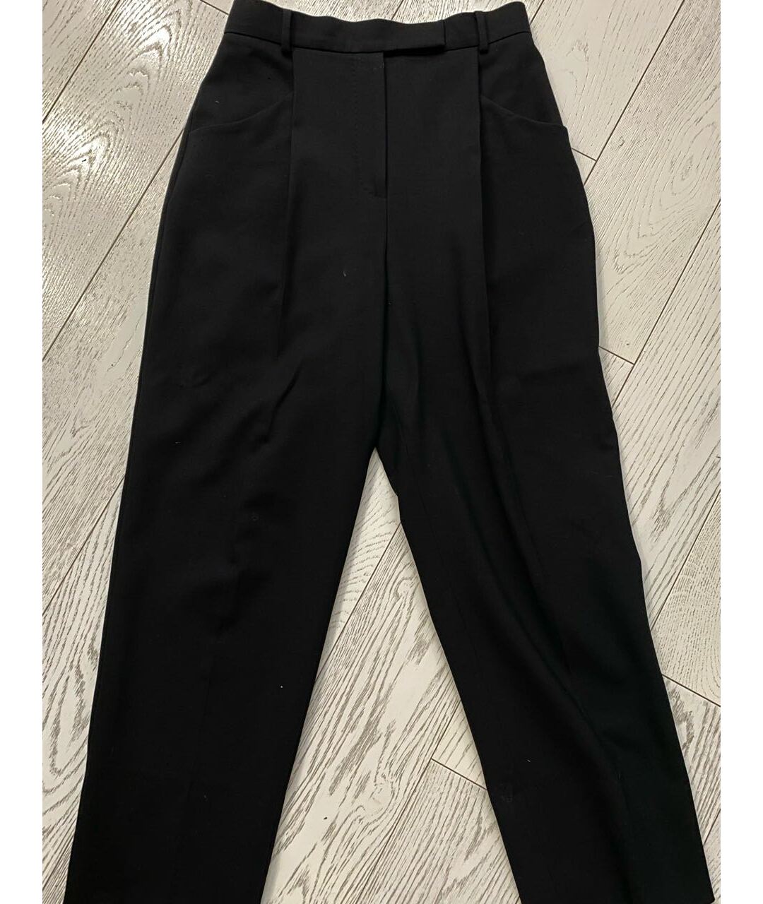 MAX MARA Черные шерстяные прямые брюки, фото 4