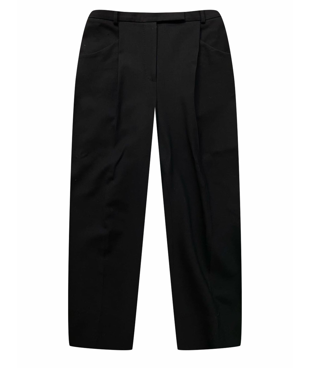 MAX MARA Черные шерстяные прямые брюки, фото 1