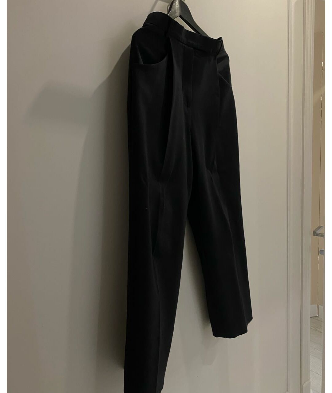 MAX MARA Черные шерстяные прямые брюки, фото 2