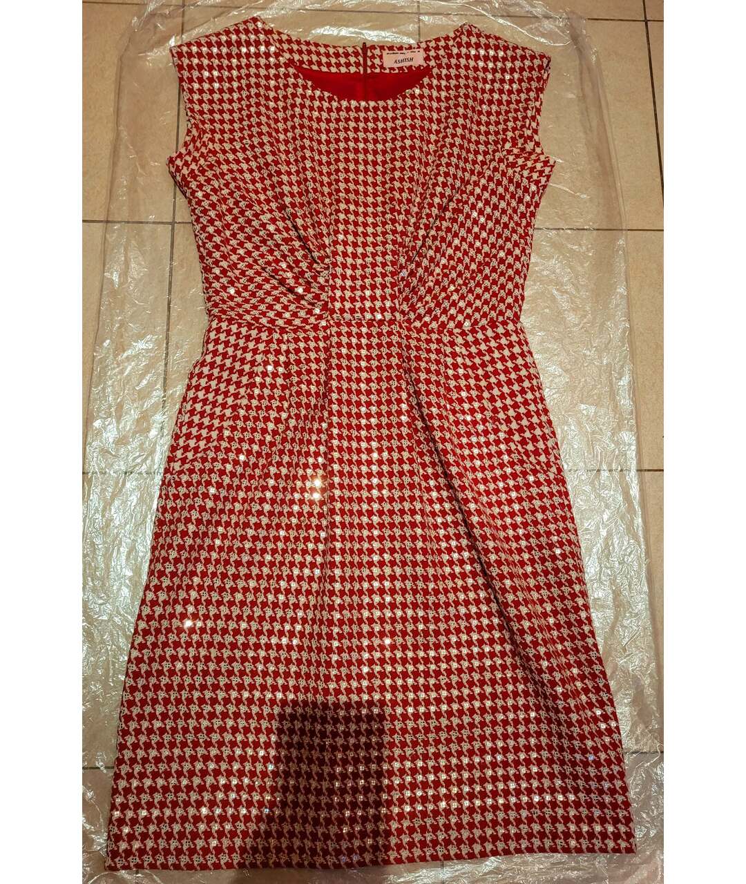 ASHISH Красное шерстяное коктейльное платье, фото 5