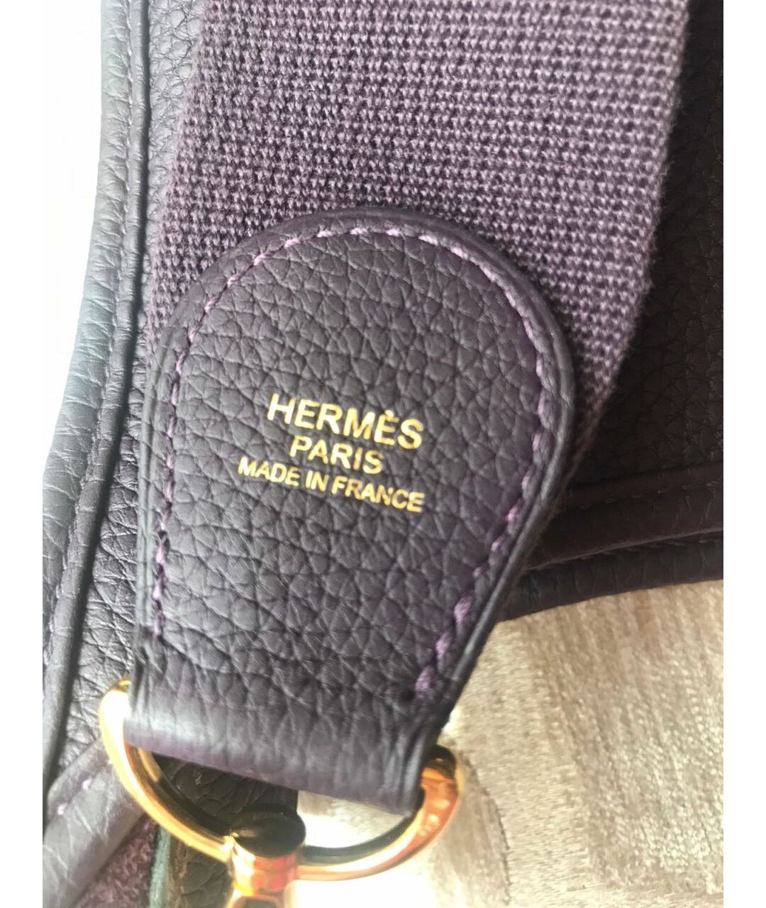 HERMES PRE-OWNED Фиолетовая кожаная сумка тоут, фото 4