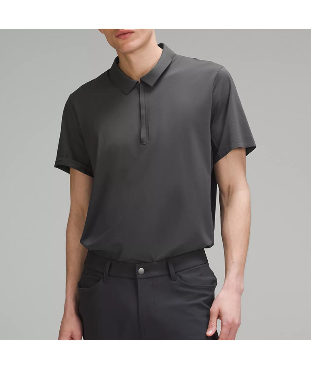 Lululemon Серое хлопковое поло с коротким рукавом, фото 3