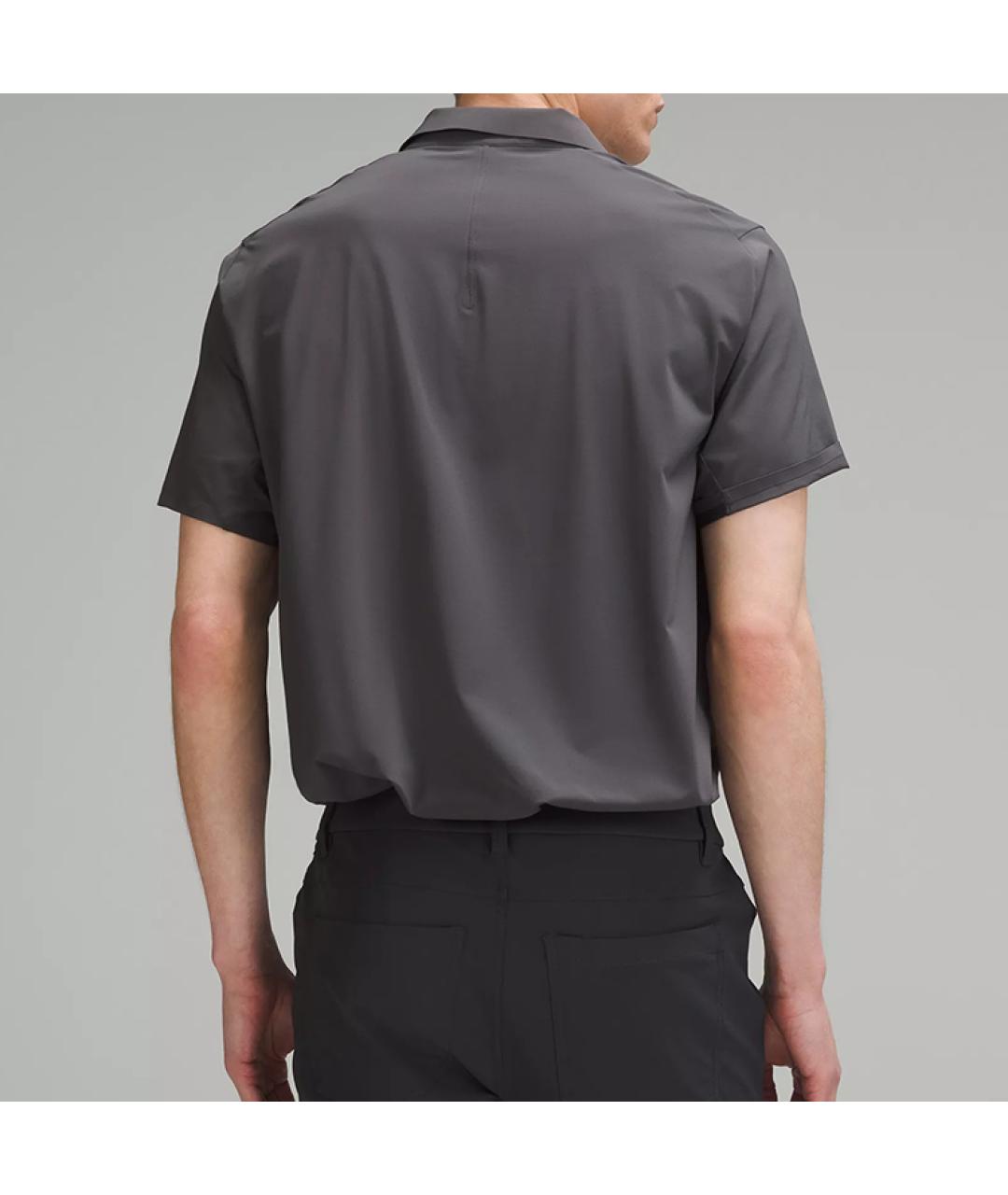 Lululemon Серое хлопковое поло с коротким рукавом, фото 4