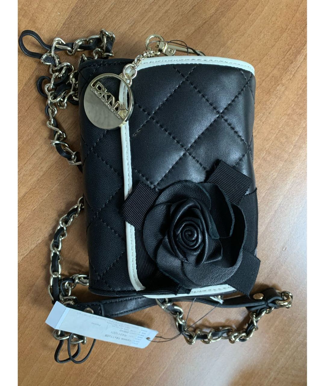 DKNY Черная кожаная сумка тоут, фото 5