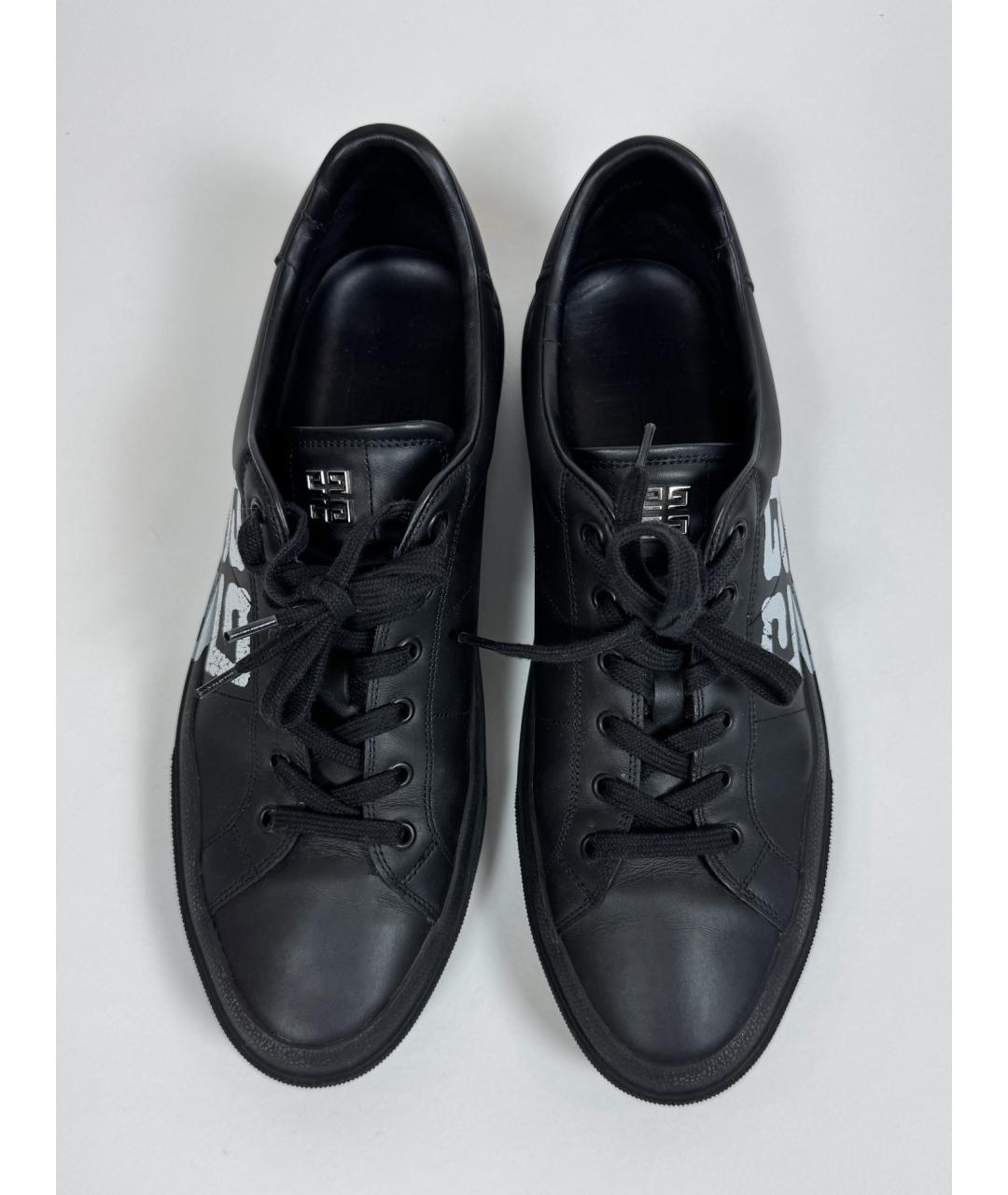 GIVENCHY Черные кожаные низкие кроссовки / кеды, фото 2