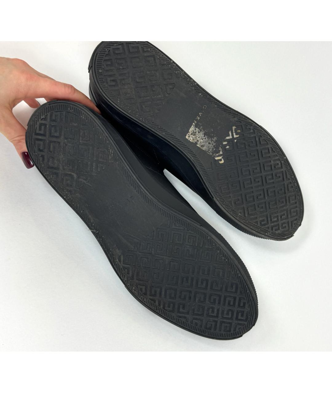 GIVENCHY Черные кожаные низкие кроссовки / кеды, фото 6