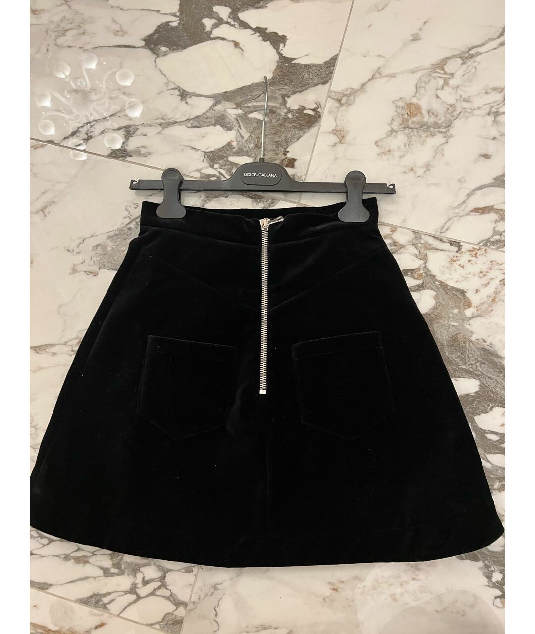 BALMAIN Черная бархатная юбка мини, фото 2