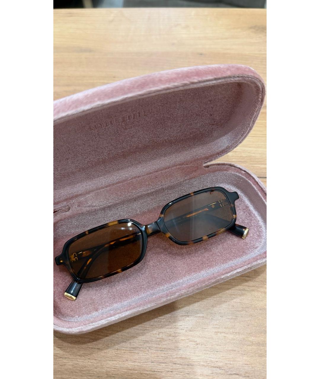 MIU MIU Коричневые пластиковые солнцезащитные очки, фото 4