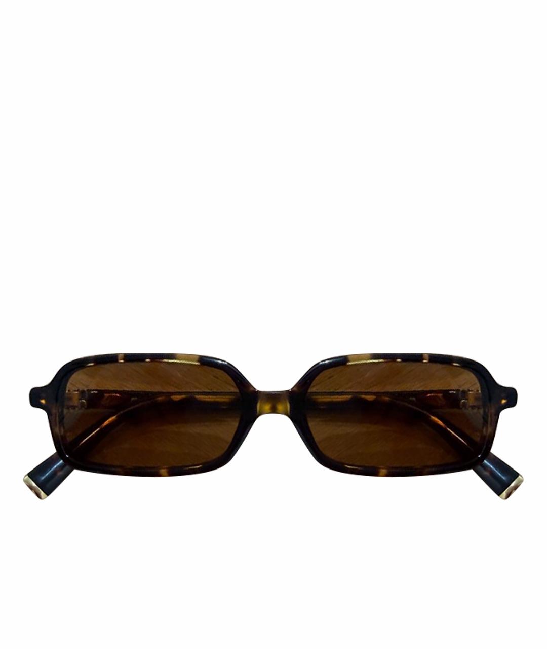 MIU MIU Коричневые пластиковые солнцезащитные очки, фото 1