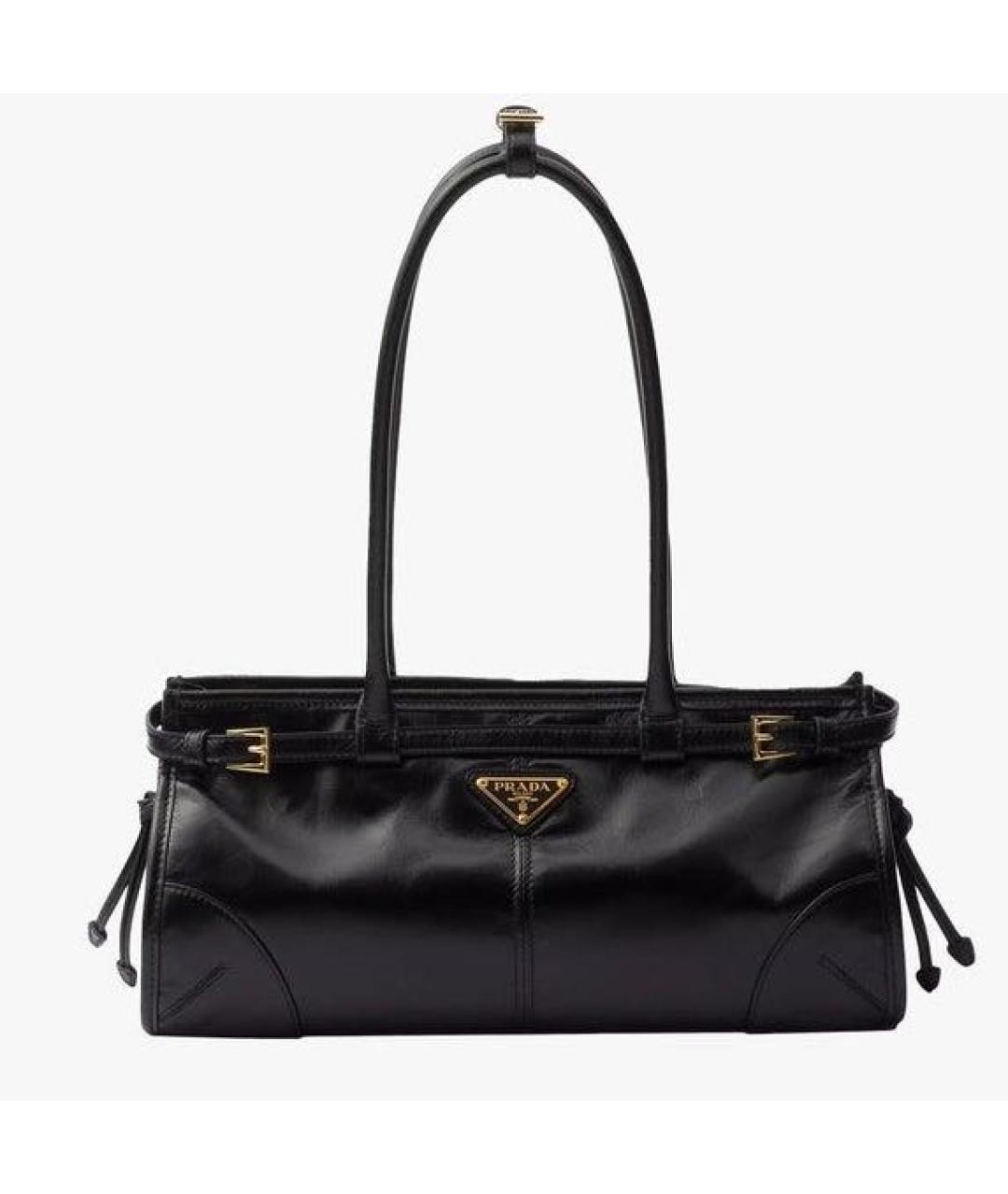 PRADA Черная кожаная сумка с короткими ручками, фото 3