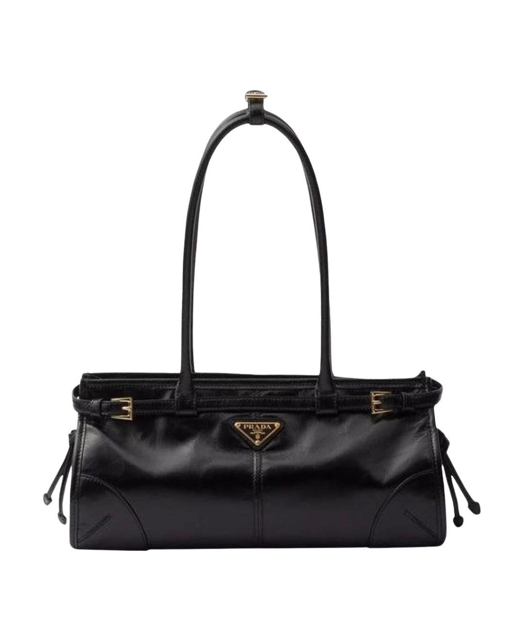 PRADA Черная кожаная сумка с короткими ручками, фото 1