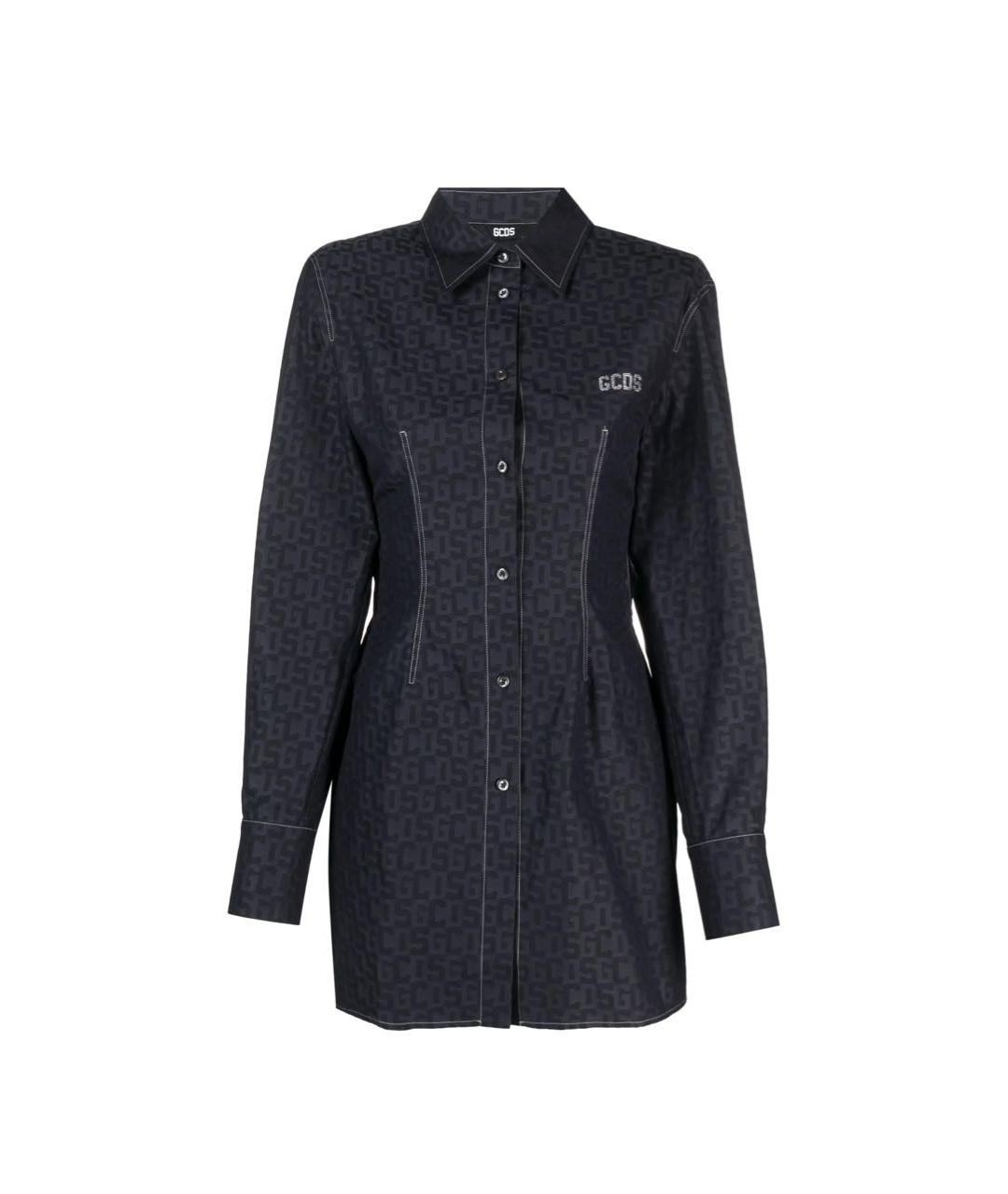 GCDS Антрацитовое хлопковое повседневное платье, фото 1