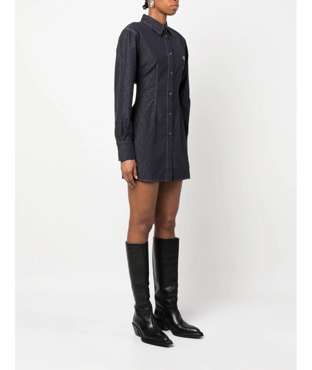 GCDS Антрацитовое хлопковое повседневное платье, фото 5