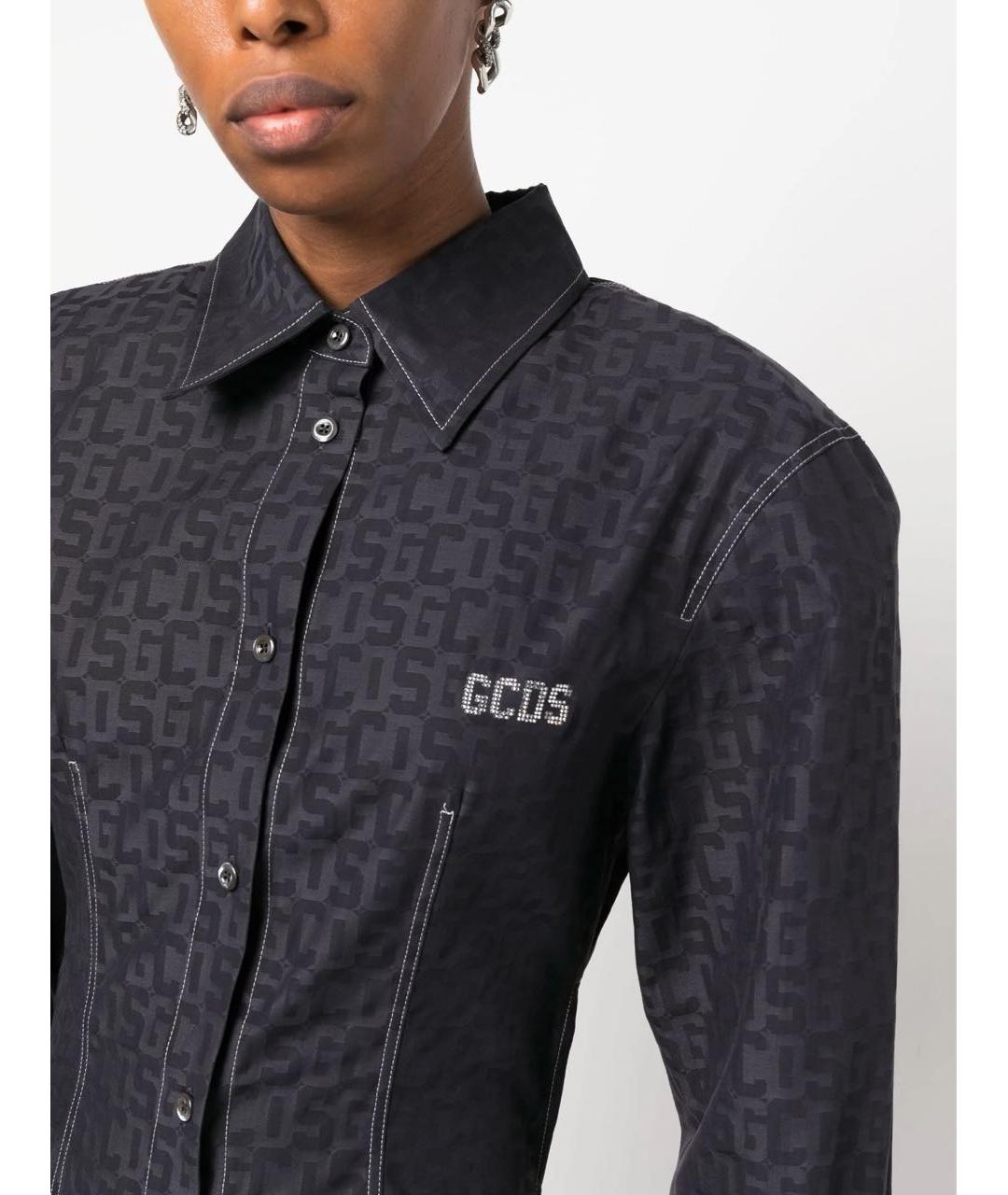 GCDS Антрацитовое хлопковое повседневное платье, фото 6