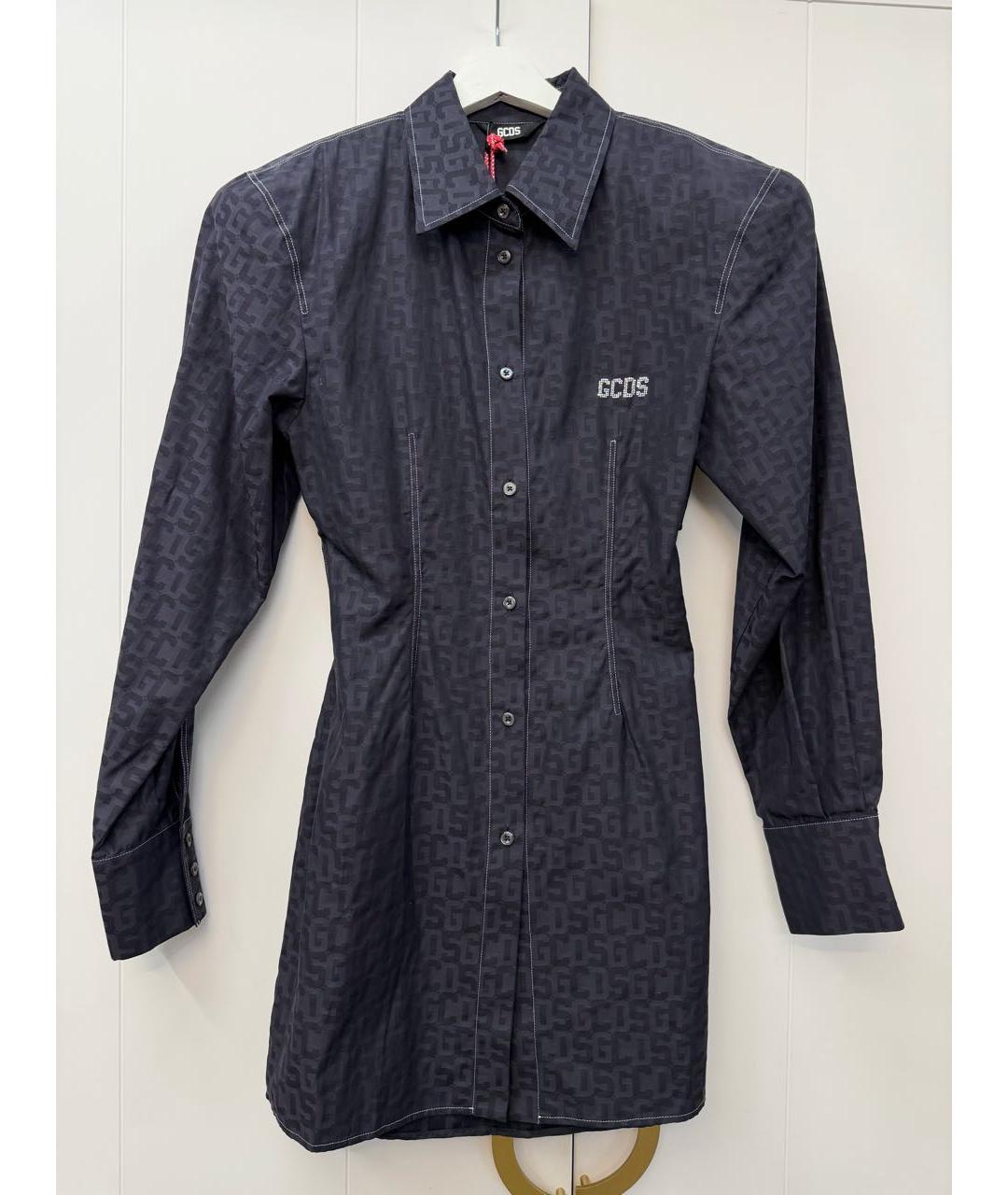 GCDS Антрацитовое хлопковое повседневное платье, фото 2