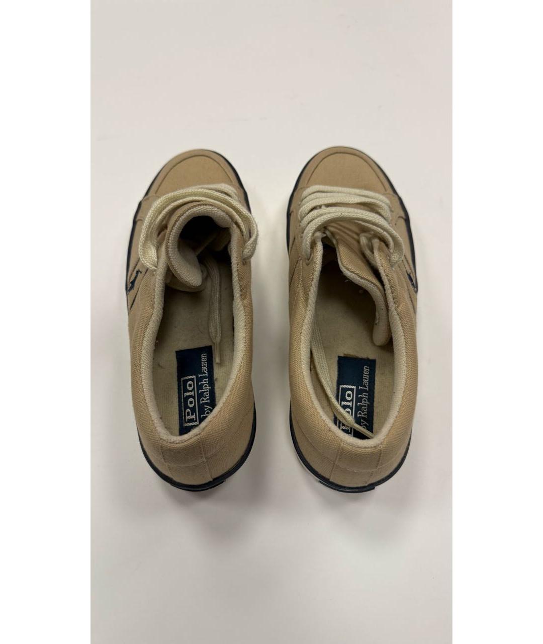 POLO RALPH LAUREN Бежевые текстильные низкие кроссовки / кеды, фото 2