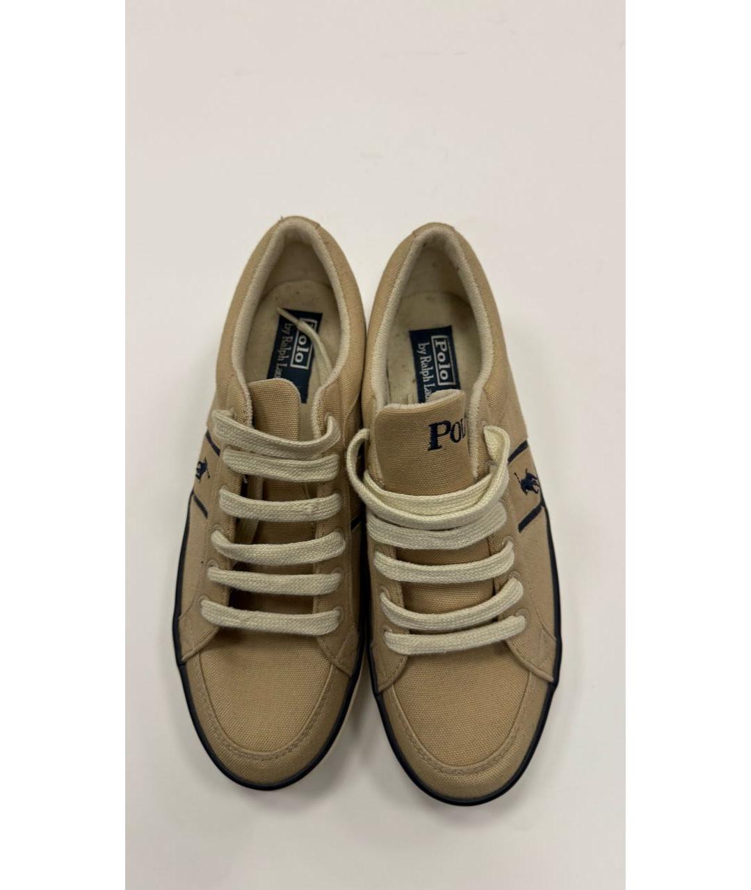 POLO RALPH LAUREN Бежевые текстильные низкие кроссовки / кеды, фото 3