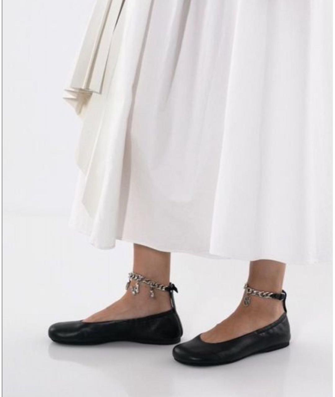 J.W.ANDERSON Черные кожаные балетки, фото 4