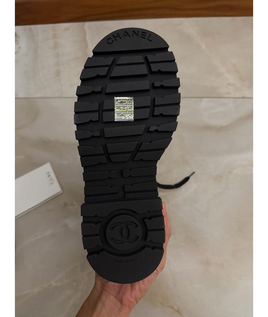 CHANEL Черные кожаные ботинки, фото 4