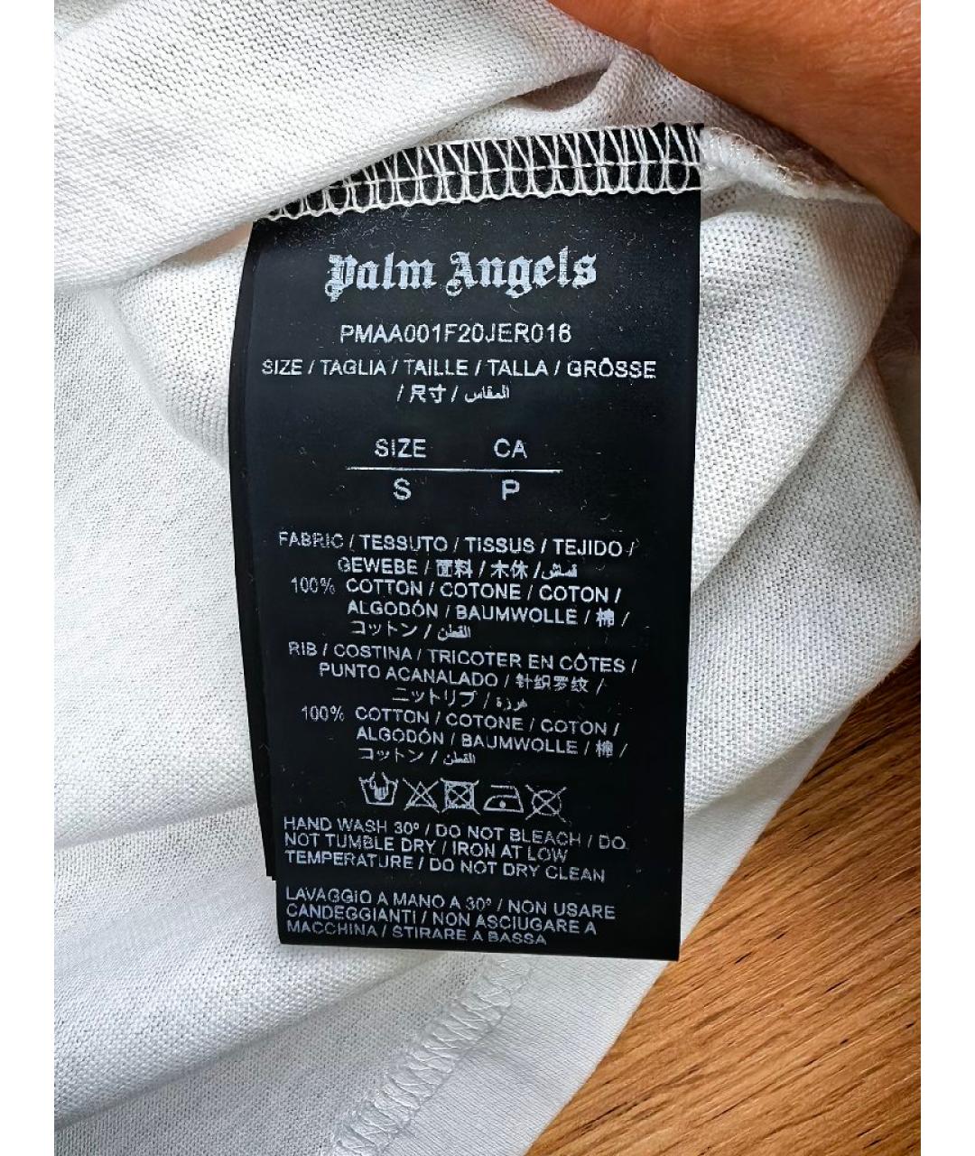 PALM ANGELS Белая хлопковая футболка, фото 4