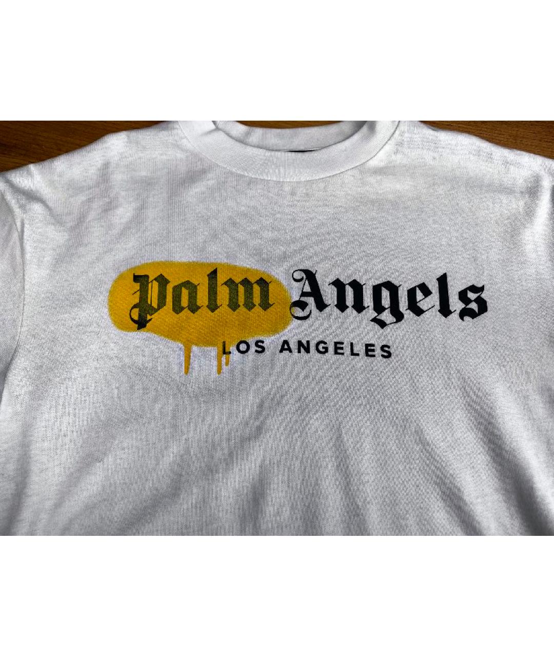 PALM ANGELS Белая хлопковая футболка, фото 3