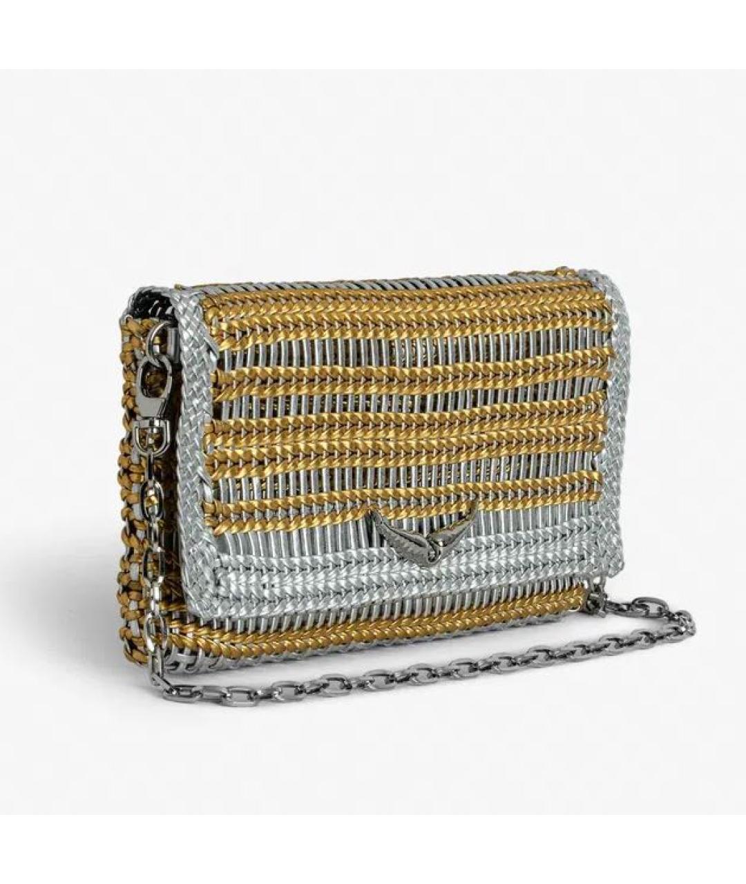 ZADIG & VOLTAIRE Серебряная кожаная сумка через плечо, фото 2