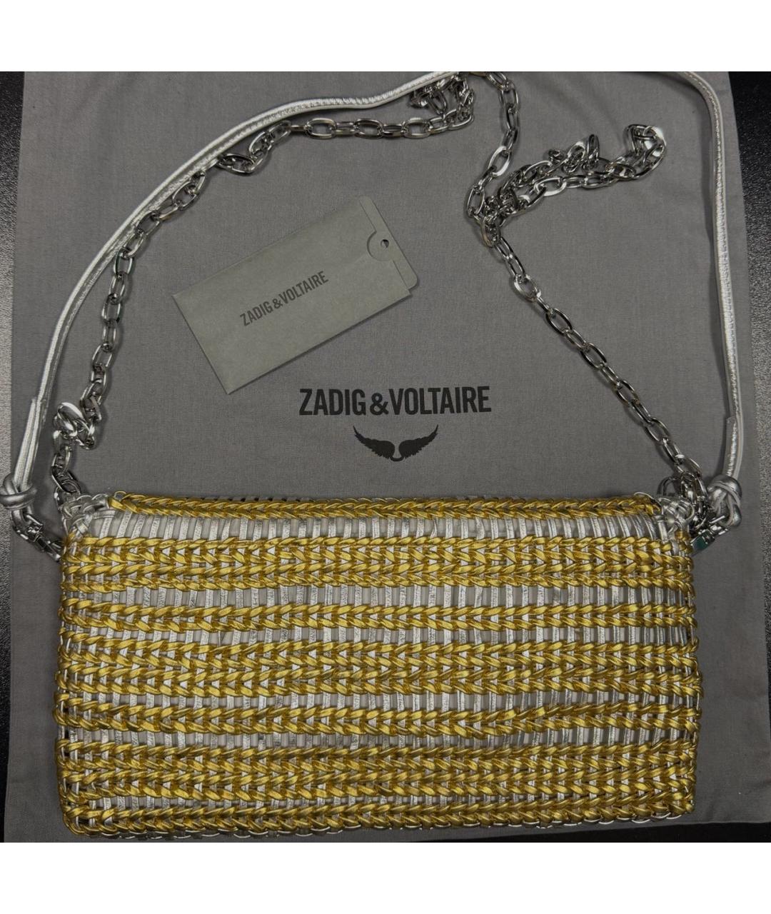 ZADIG & VOLTAIRE Серебряная кожаная сумка через плечо, фото 5