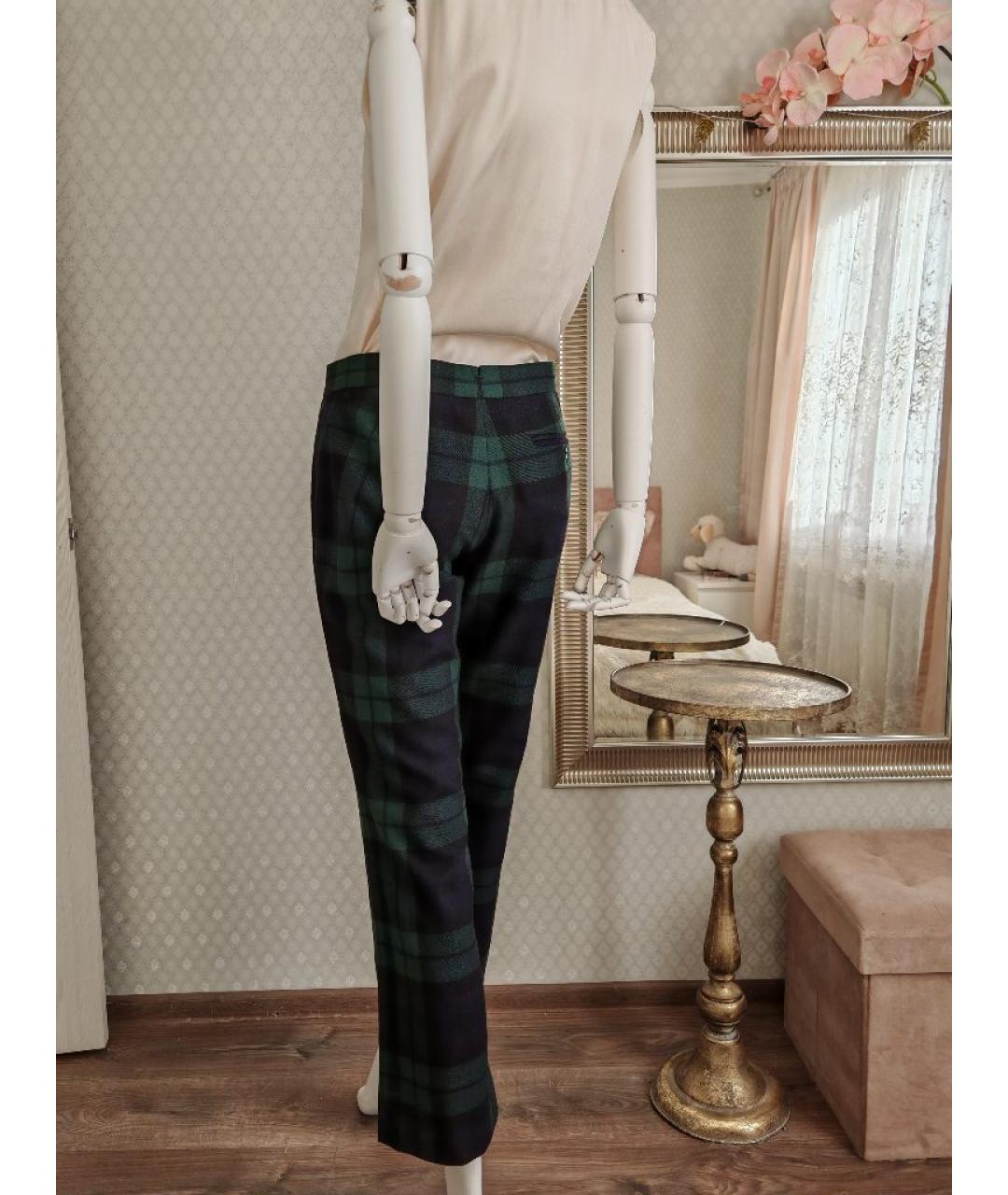 RALPH LAUREN COLLECTION Мульти шерстяные прямые брюки, фото 9