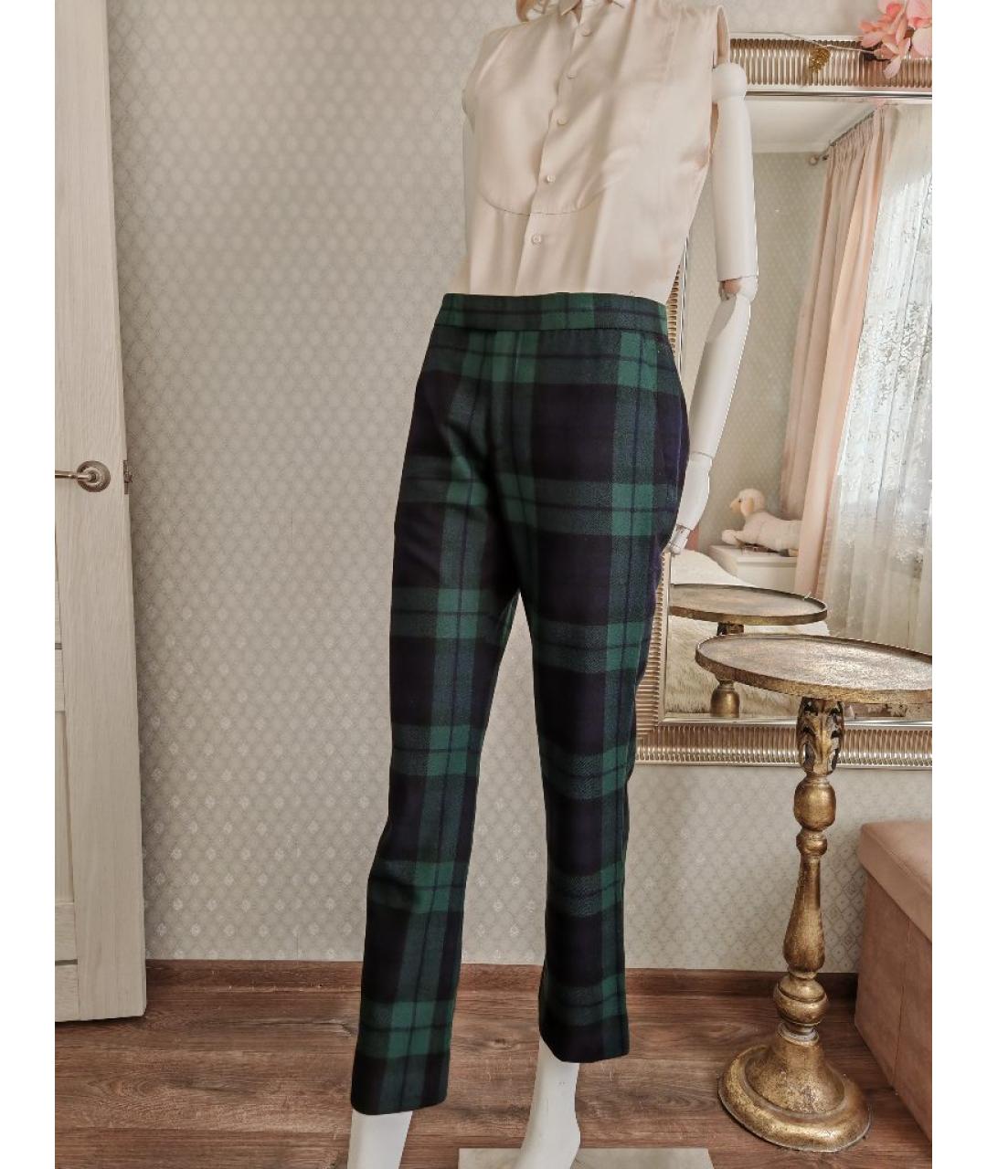 RALPH LAUREN COLLECTION Мульти шерстяные прямые брюки, фото 8