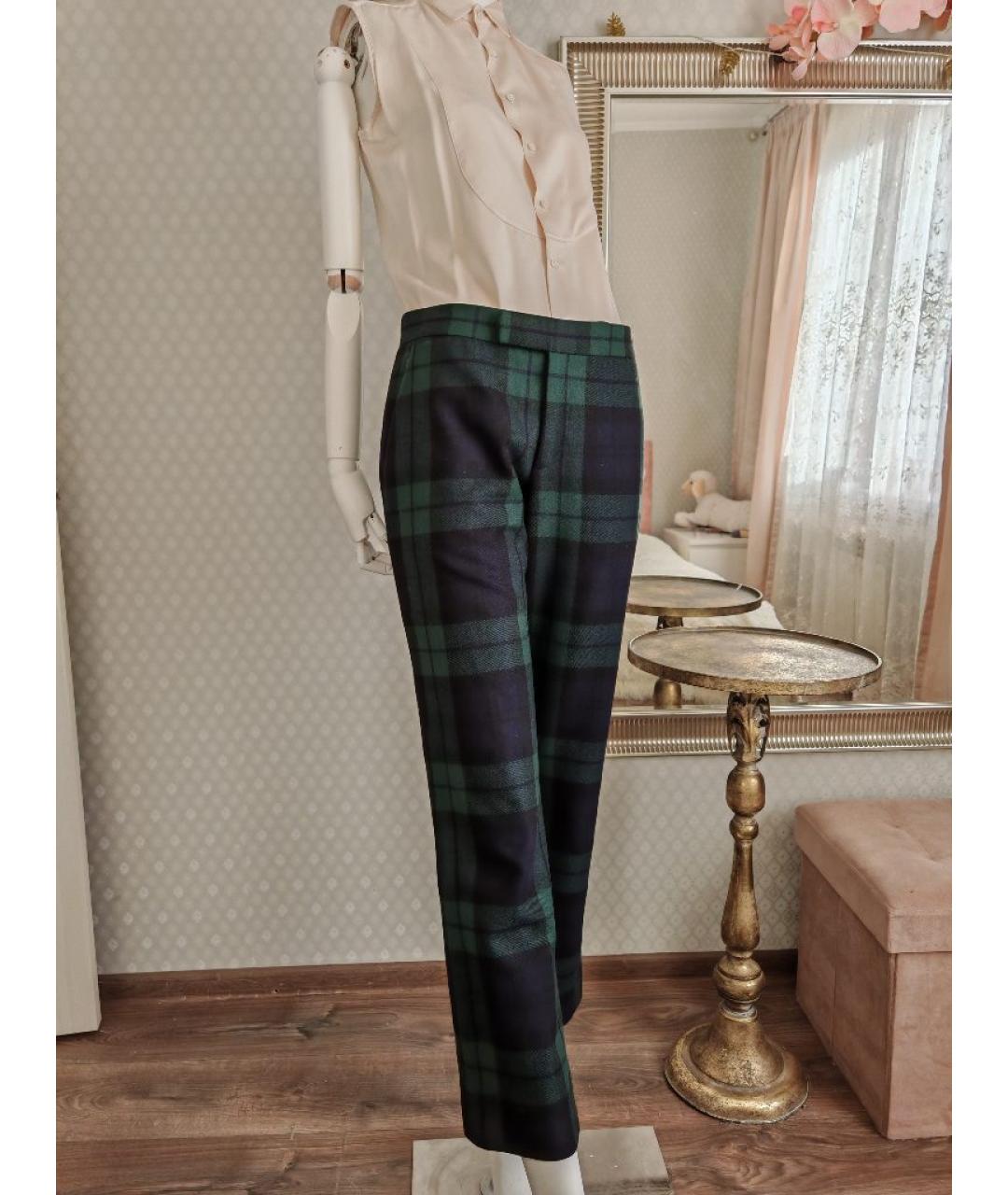 RALPH LAUREN COLLECTION Мульти шерстяные прямые брюки, фото 7