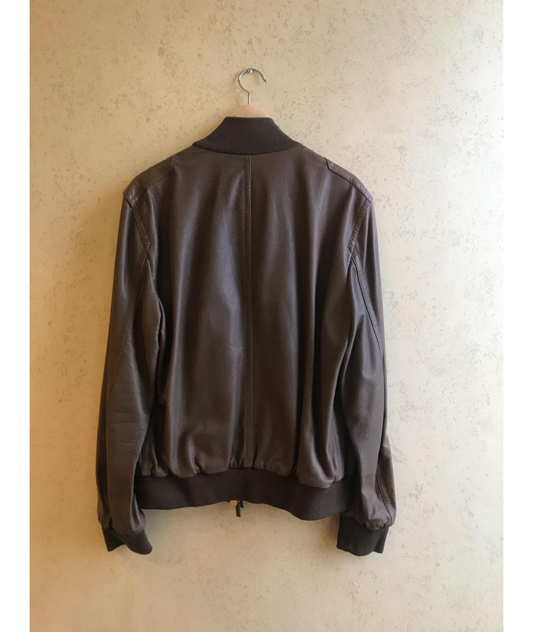 BALLY Коричневая кожаная куртка, фото 2