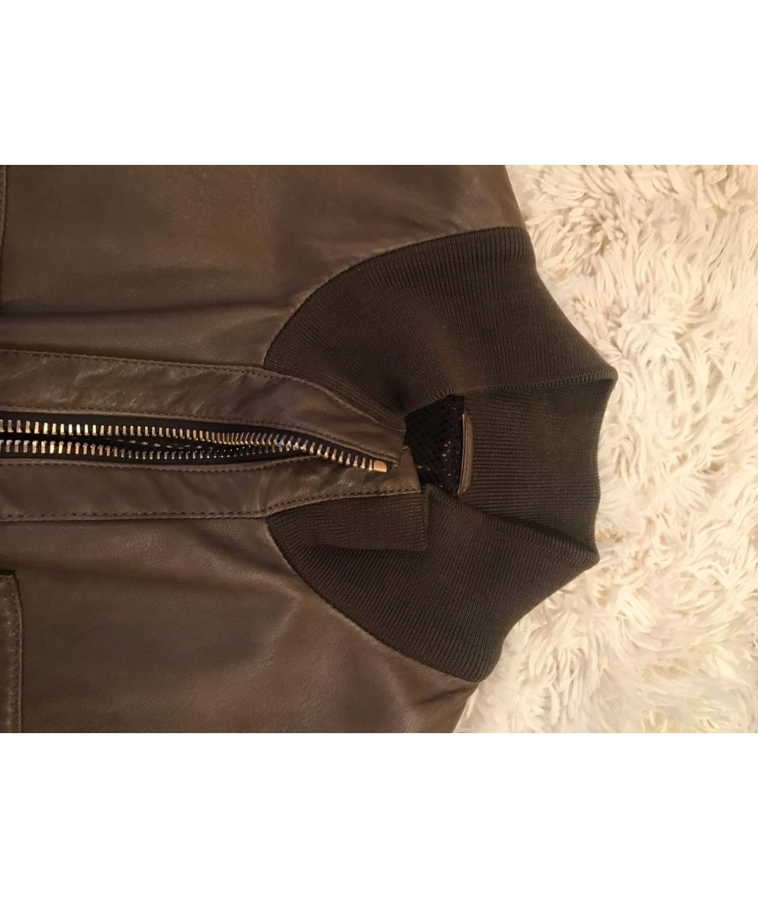 BALLY Коричневая кожаная куртка, фото 7