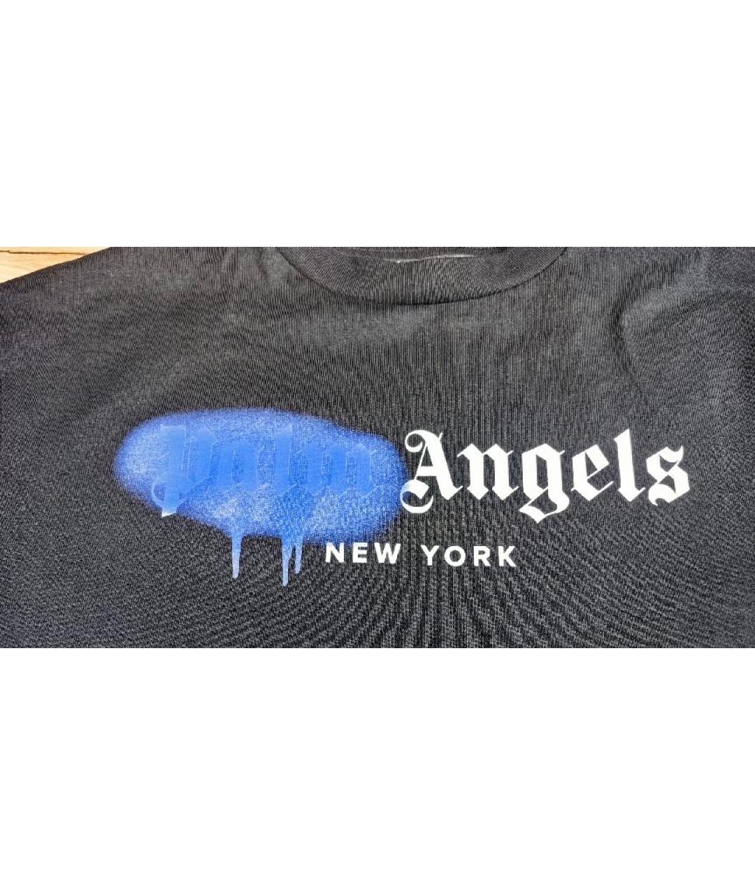 PALM ANGELS Черная хлопковая футболка, фото 3