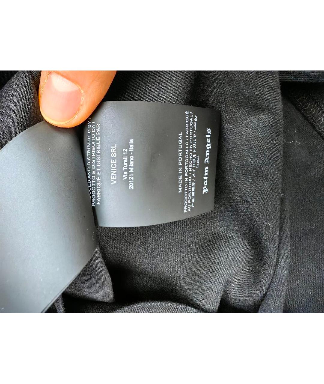 PALM ANGELS Черная хлопковая футболка, фото 4