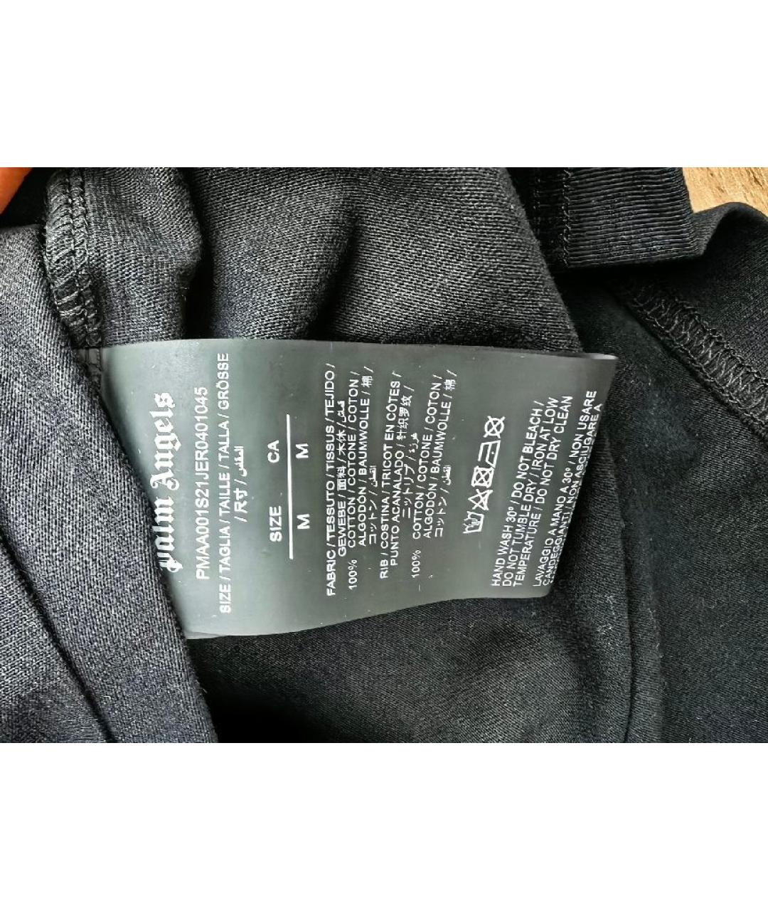 PALM ANGELS Черная хлопковая футболка, фото 5