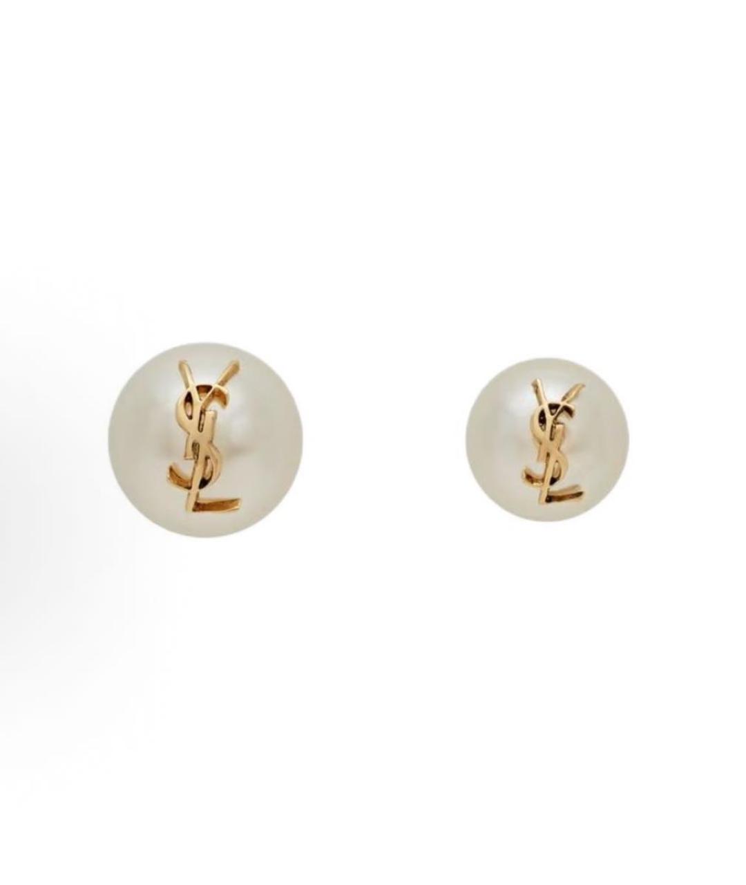 SAINT LAURENT Золотые латунные серьги, фото 5