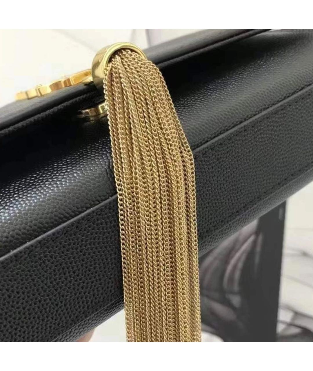 SAINT LAURENT Черная кожаная сумка через плечо, фото 4