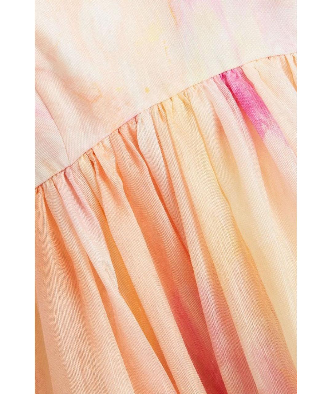 ZIMMERMANN Розовое льняное коктейльное платье, фото 4