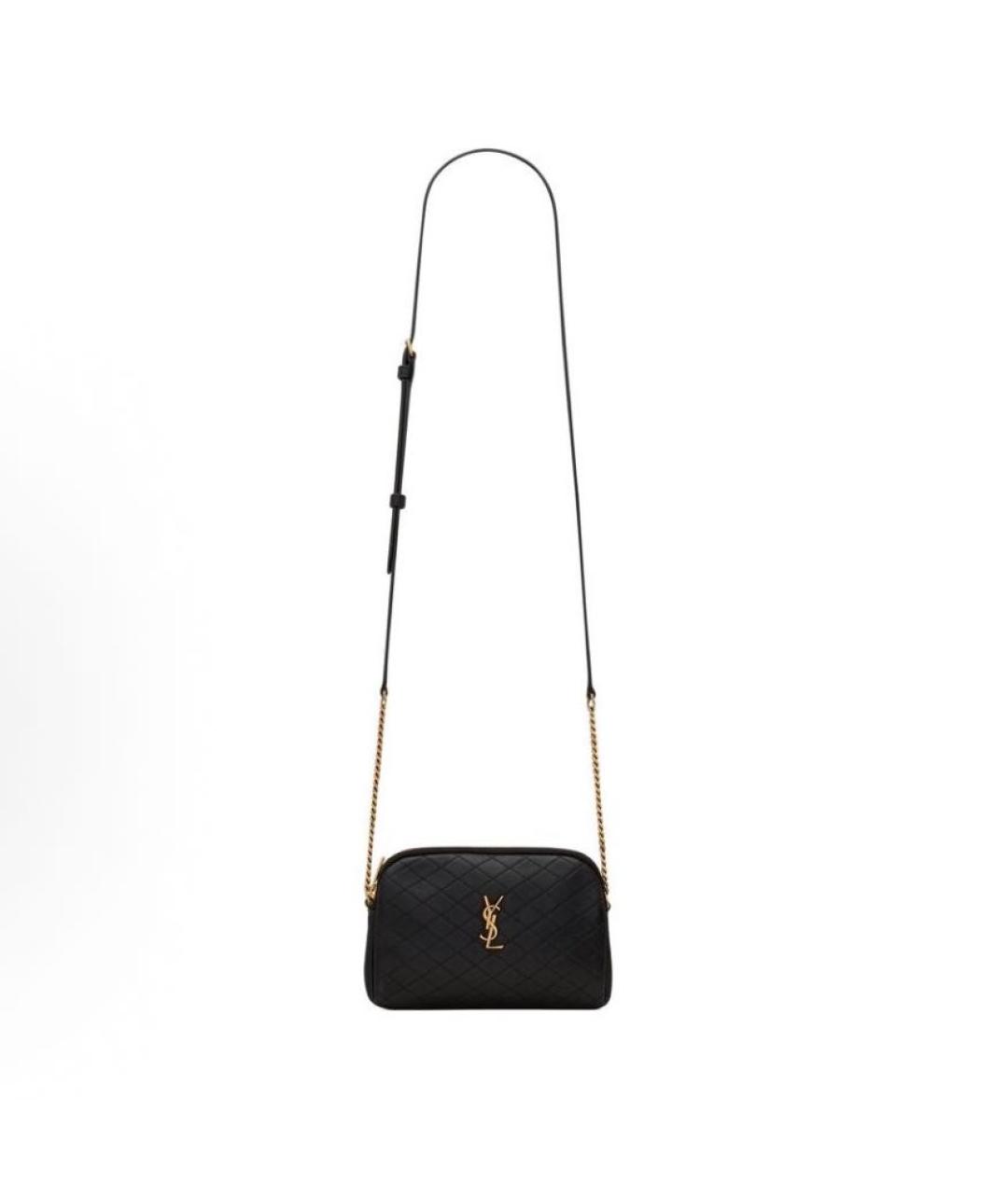 SAINT LAURENT Черная кожаная сумка через плечо, фото 4