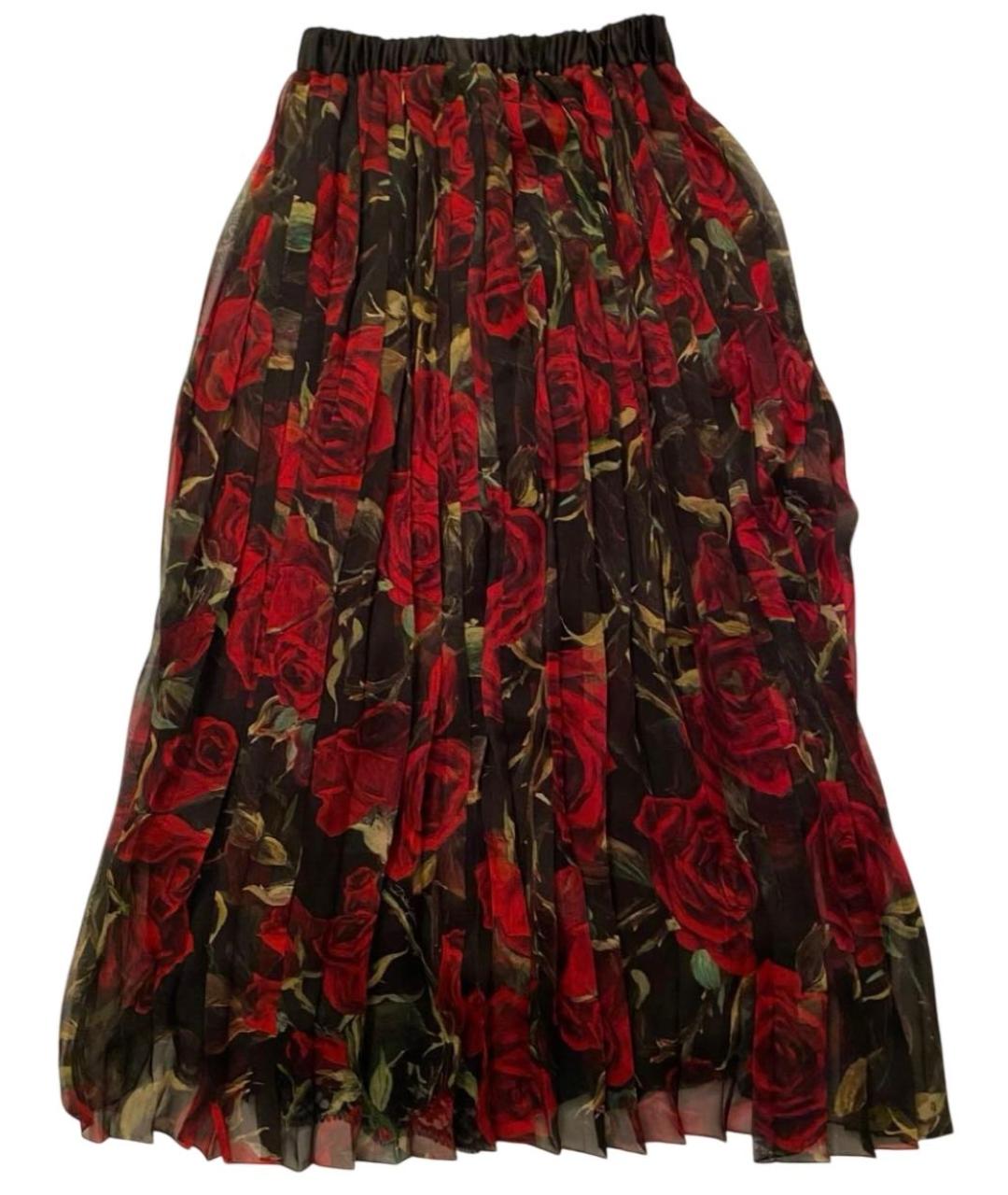 DOLCE&GABBANA Мульти полиэстеровая юбка миди, фото 3