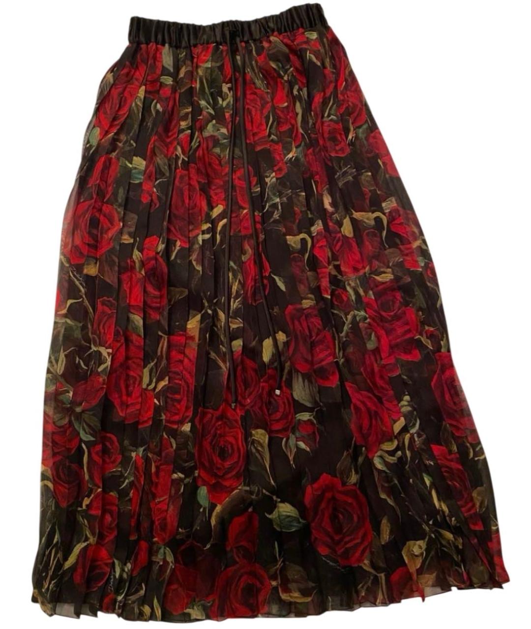 DOLCE&GABBANA Мульти полиэстеровая юбка миди, фото 1