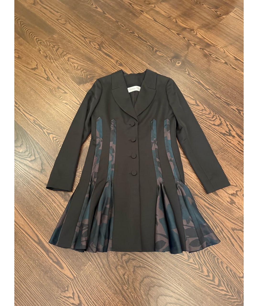 CHRISTIAN DIOR Черное шерстяное повседневное платье, фото 6