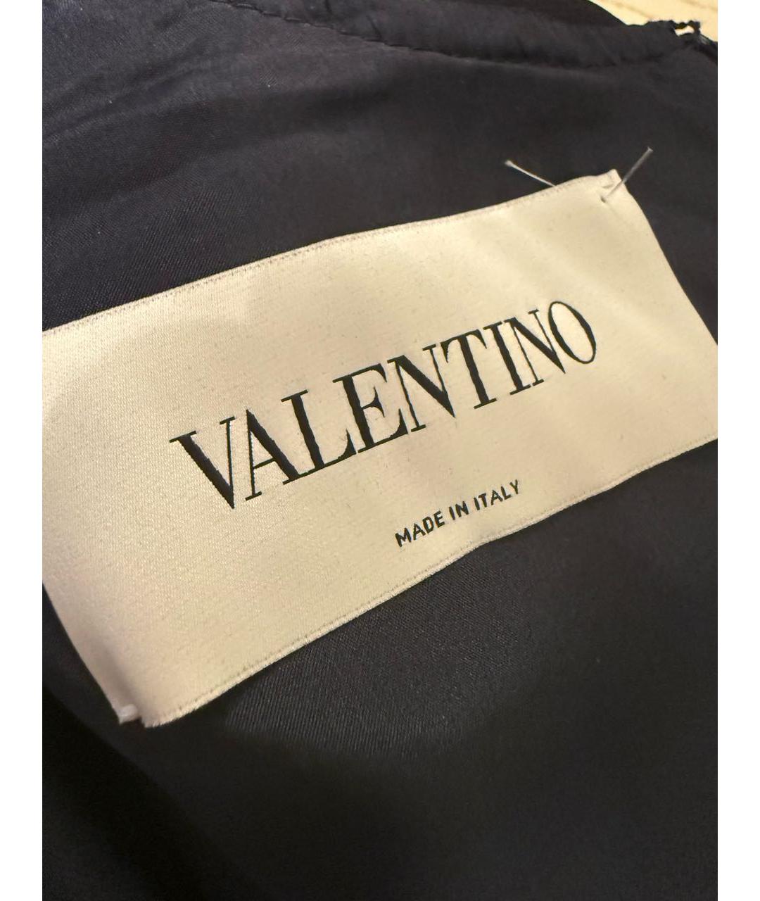 VALENTINO Темно-синее шерстяное повседневное платье, фото 3