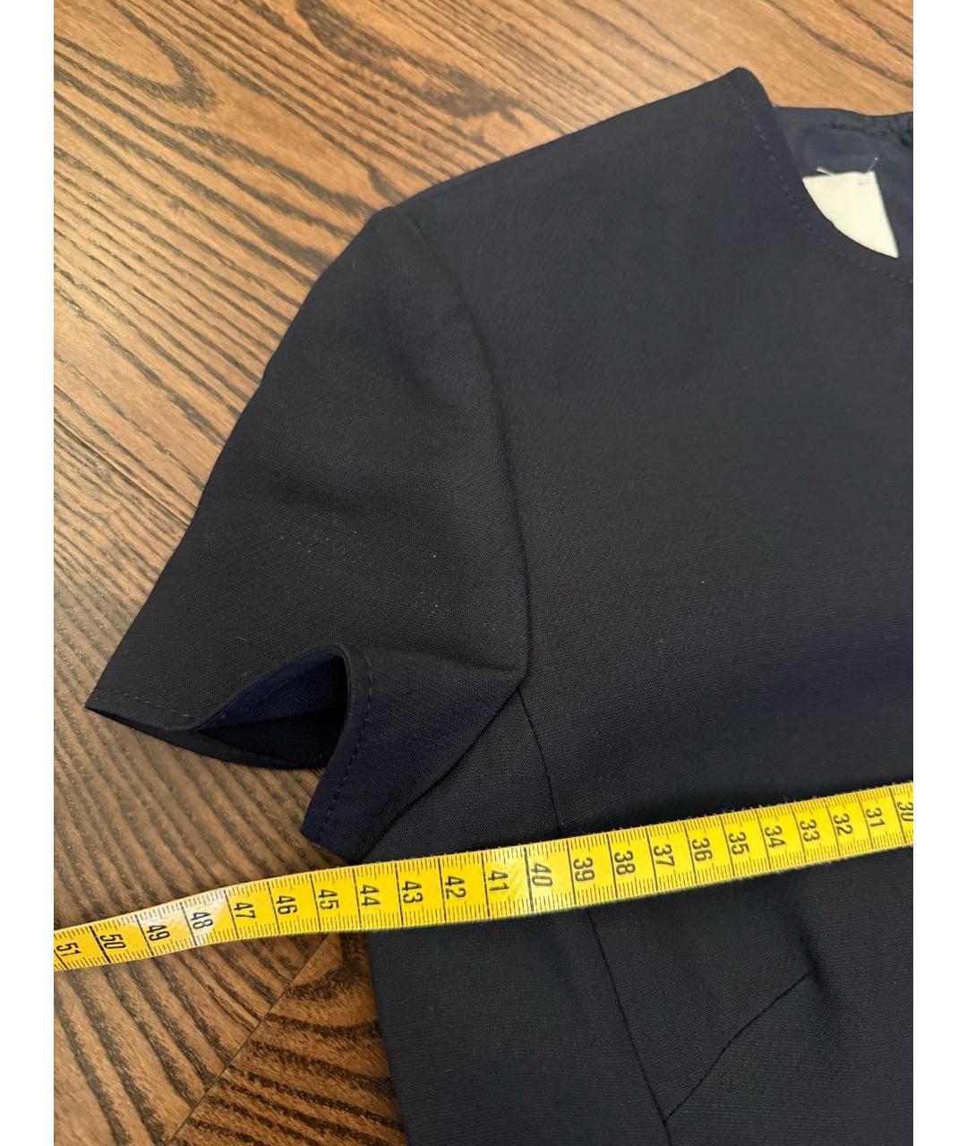 VALENTINO Темно-синее шерстяное повседневное платье, фото 6