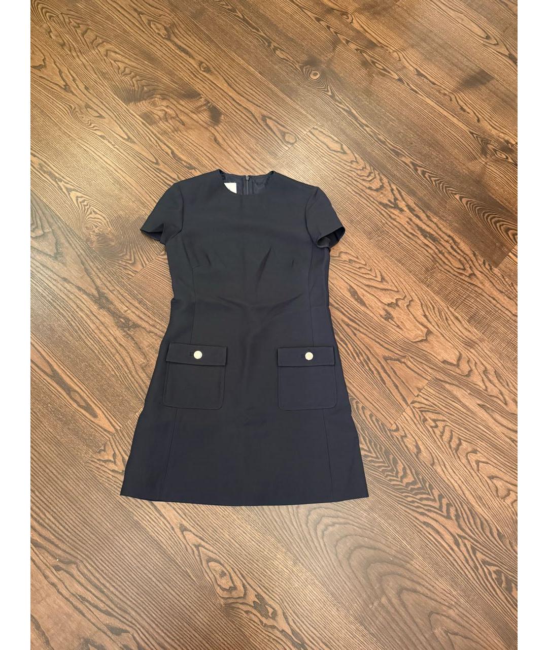 VALENTINO Темно-синее шерстяное повседневное платье, фото 7