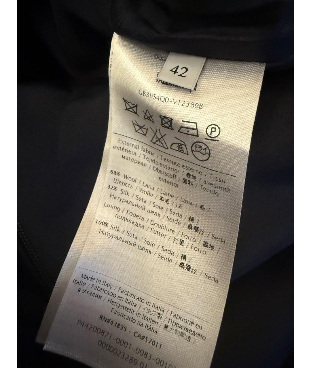 VALENTINO Темно-синее шерстяное повседневное платье, фото 4