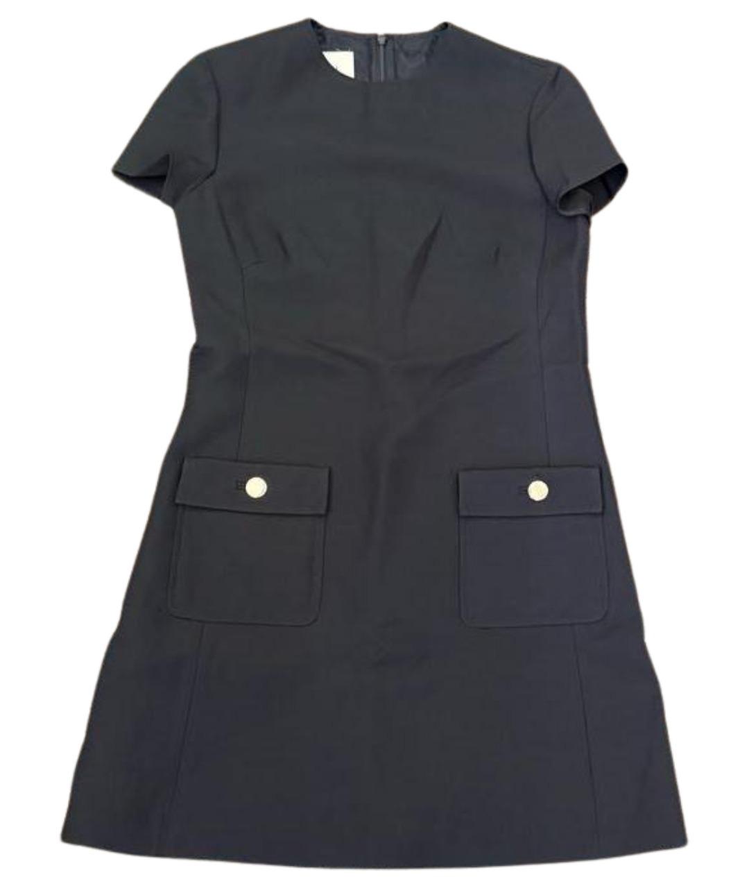 VALENTINO Темно-синее шерстяное повседневное платье, фото 1